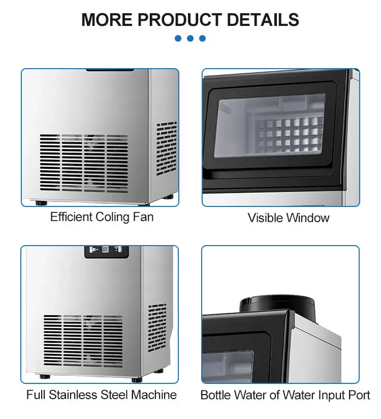 Popular Home Countertop Ice Maker Machine with 5kg Ice Storage Capacity 110V/220V Compressor and Water Pump-Quality Supplier — image 7