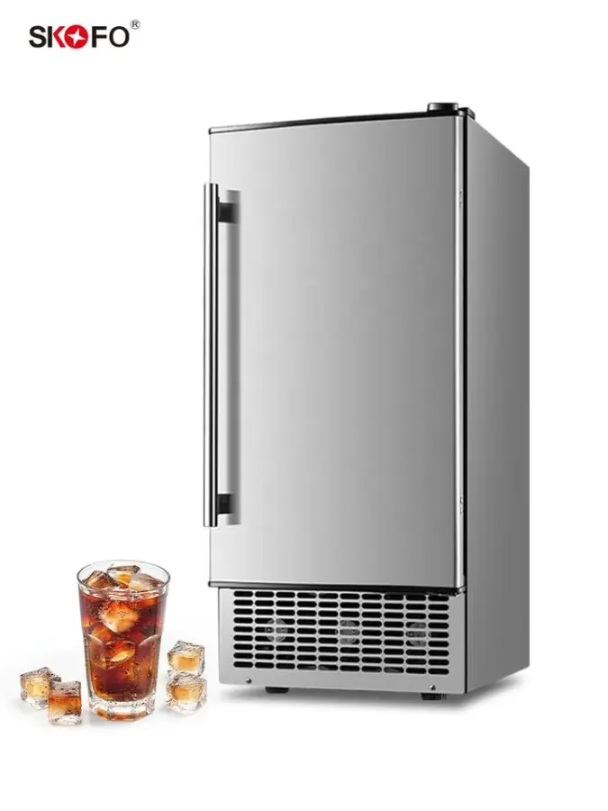 100 Lbs/Day Undercounter Built-in Ice Maker Machine Reversible Door Commercial Use Tap Water Input Ice Cube Maker 10KG S — view 1