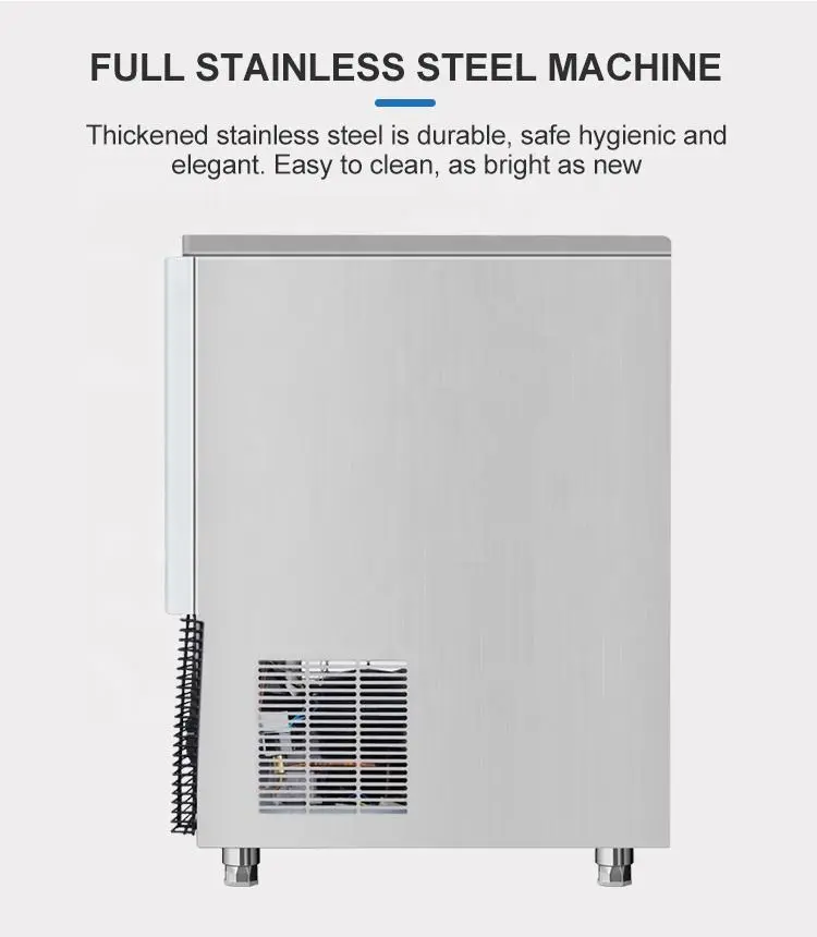Big Gourmet Commercial Ice Maker Electric Stainless Steel 50kg/24h Hard Clear Cube Ice Machine Spray-on System for Household — image 7