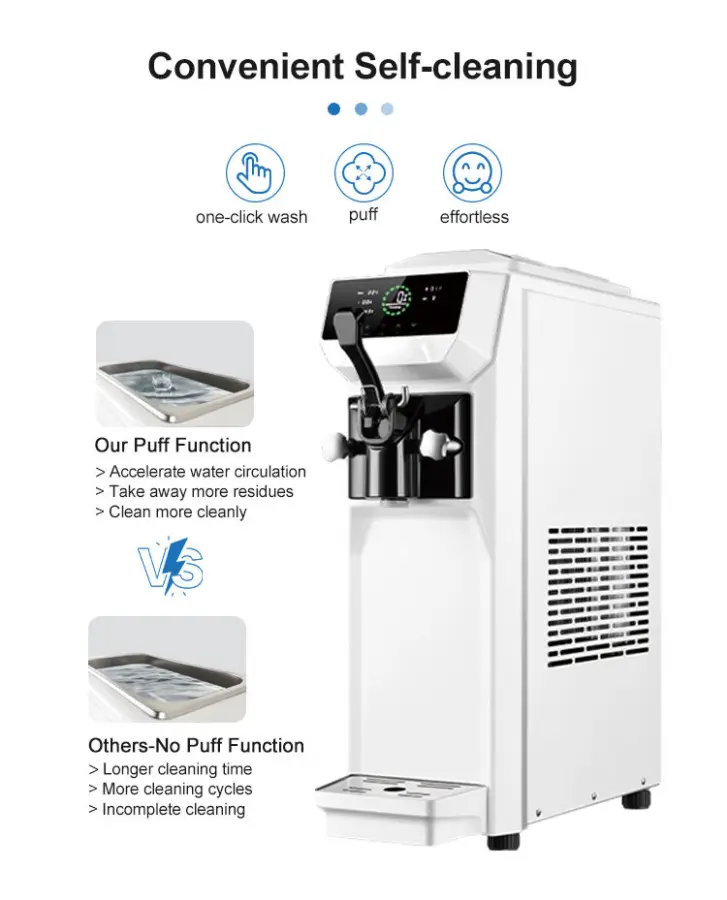 Electric Ice Cream Display Freezer Automatic Commercial Stainless Steel 220V Air-Cooling Ice Cream Machine Maker 12-14L/H — image 7