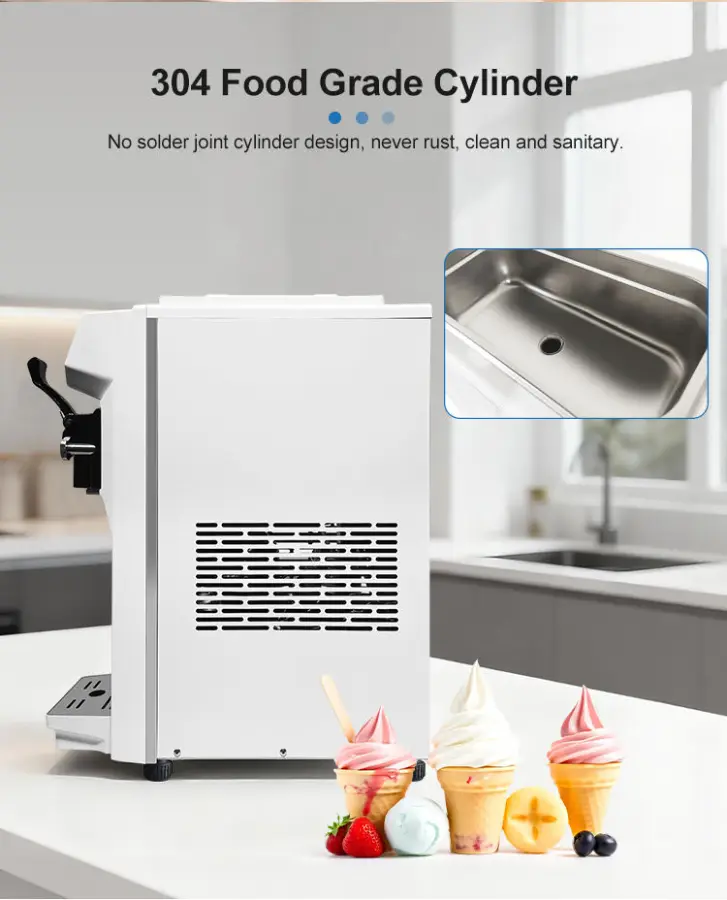 2022 New Technology Electric 220V Stainless Steel Automatic Soft Ice Cream Machine 7 Inch LCD Touch Screen Table Top Commercial — image 6
