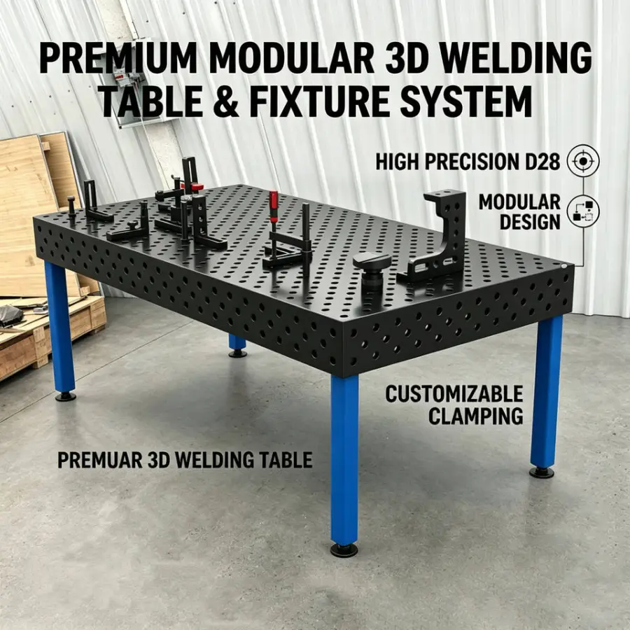 Multi-hole Welding Surface Panel 3D Welding Table With Clamps, D16 D22 D28 Ready With High Precision and Good Quality — view 1