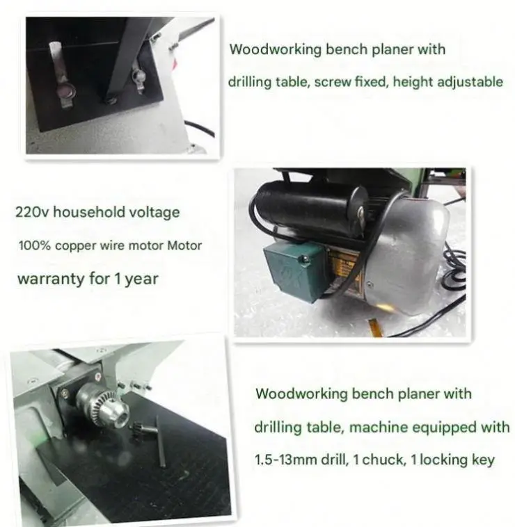 WEIYE 150mm Multifunction Wood-Working Machine 3-in-1 150mm Planer Table Sawmill Circular Saw Home Use-for Wood Cutting Panel — image 4