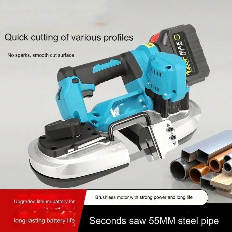 Mini Electric Band Saw Machine for Home Use & Industrial Wood/Metal Cutting New Condition Benchtop Bandsaw with Motor Co — view 4
