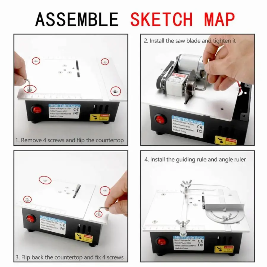 110v/220v Desktop Mini Table Saw 2-inch DIY Small Desktop Cutting Machine Can Saw Wood Aluminum Alloy Kit Mini Saw Table — view 6