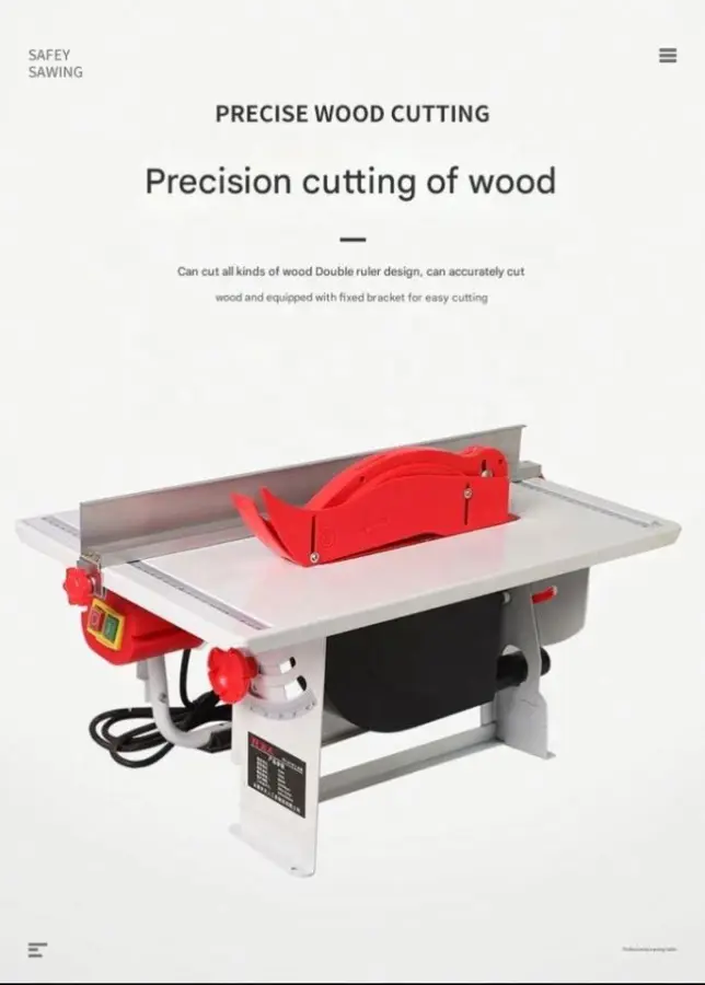 220V Wood-Based Panels Machinery Table Saw Machine Band Saw for Wood and Brick Sliding Table Panel with Core Motor Component — image 2