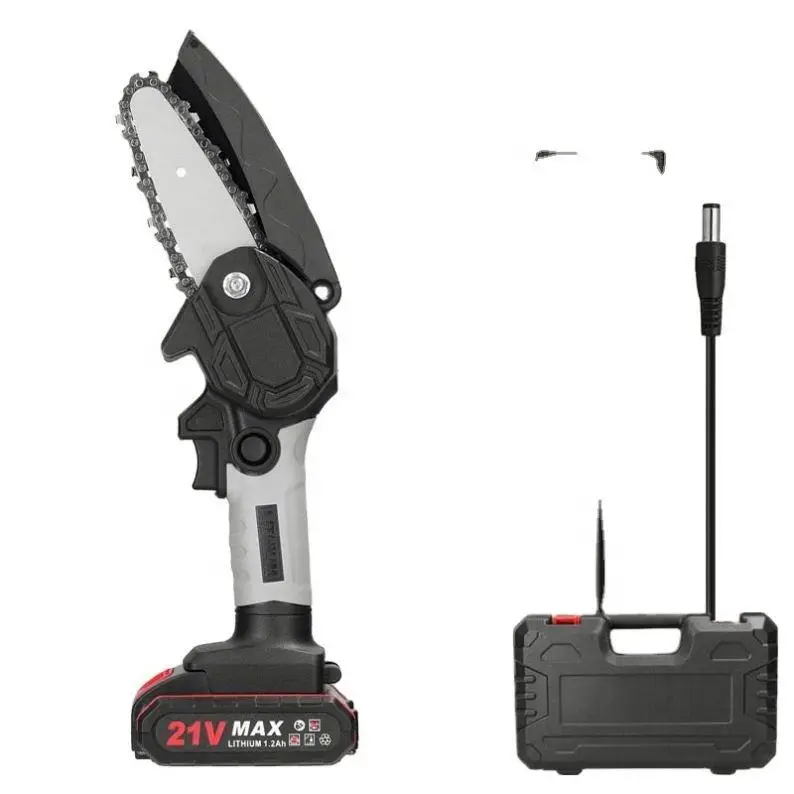 Portable Cordless Electric Chain Saw Machine Mini Handheld Electrical Wood Saw for Home Use for Tree Cutting — view 1