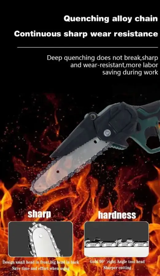 Portable Cordless Electric Chain Saw Machine Mini Handheld Electrical Wood Saw for Home Use for Tree Cutting — image 5
