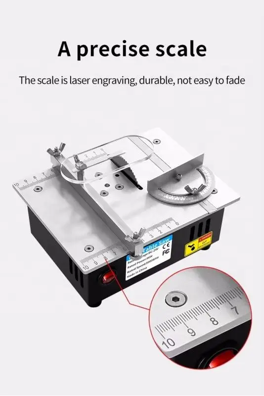 D132YC Mini Desktop Table Saw 2-Inch Aluminum Alloy DIY Small Cutting Machine for Wood & Aluminum Portable Wood Saw Machines — image 5