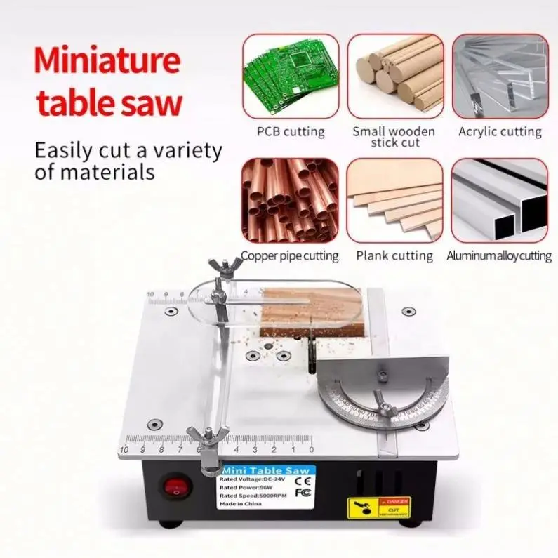 D132YC Mini Desktop Table Saw 2-Inch Aluminum Alloy DIY Small Cutting Machine for Wood & Aluminum Portable Wood Saw Machines — image 6