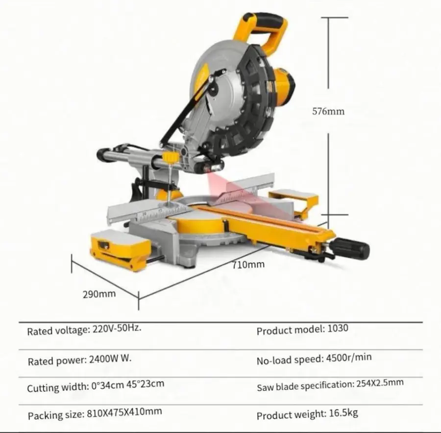 10inch Vertical Panel Saw High Precision Compound Electric Saw 24kW Motor for Metal Cutter Woodworking Multiple Applications — image 7
