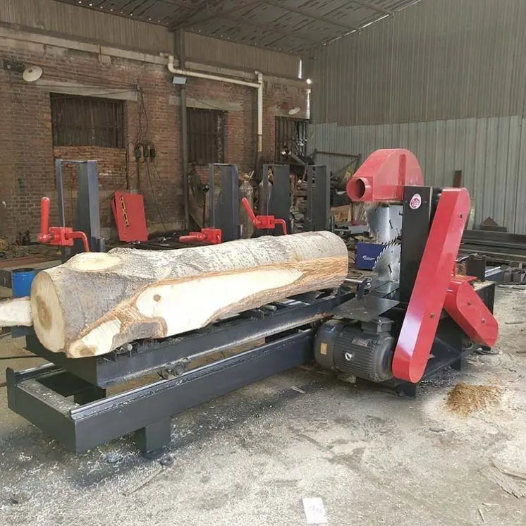 Horizontal Round Log Band Saw Wood Cutting Machine Log Cutting Wood Saw Fully Automatic Cutting Board Band Saw Push Tabl — view 2