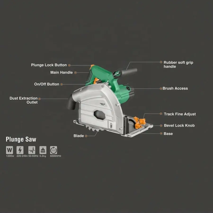 Speed Circle Plunge Saw Machine 220V Wood Cutting Track Saw Aluminum Track Saw Woodworking Cutting Equipment — image 3