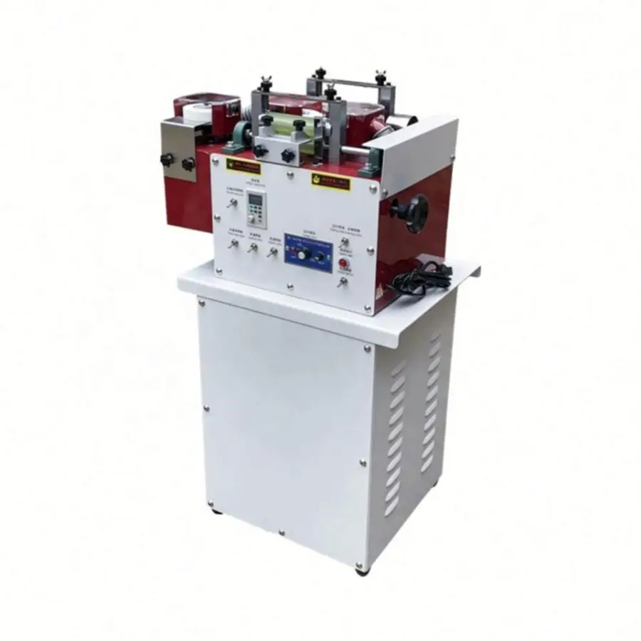 Automatic Double Wheel Double Edge Grinder for Bag Belt Shoes-Polishing Leather Processing Equipment 220V Motor — view 1