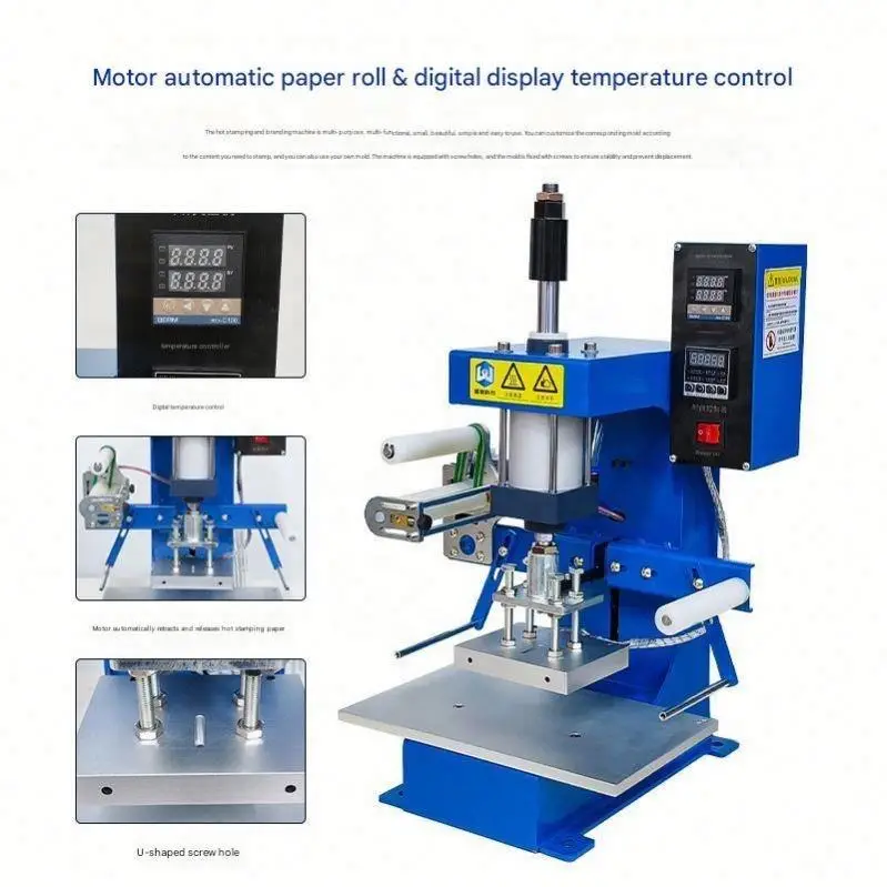 Powerful Semi-Automatic Heat Press Leather Hot Foil Stamping Machine Copper Mould for Paper and Card Printer — image 3