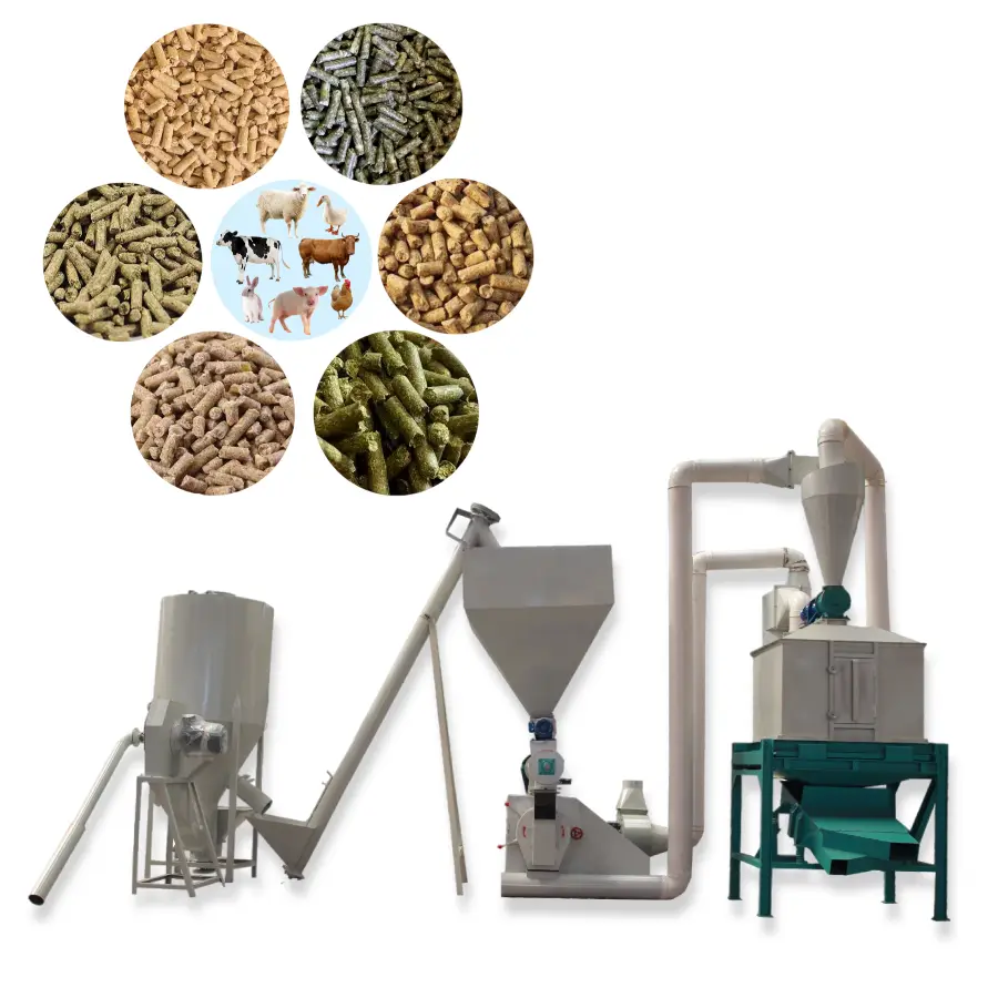 1-2 Tons/Hour  Livestock Animal Feed Production Line Feed Pellet Making Machine and Packaging — image 4