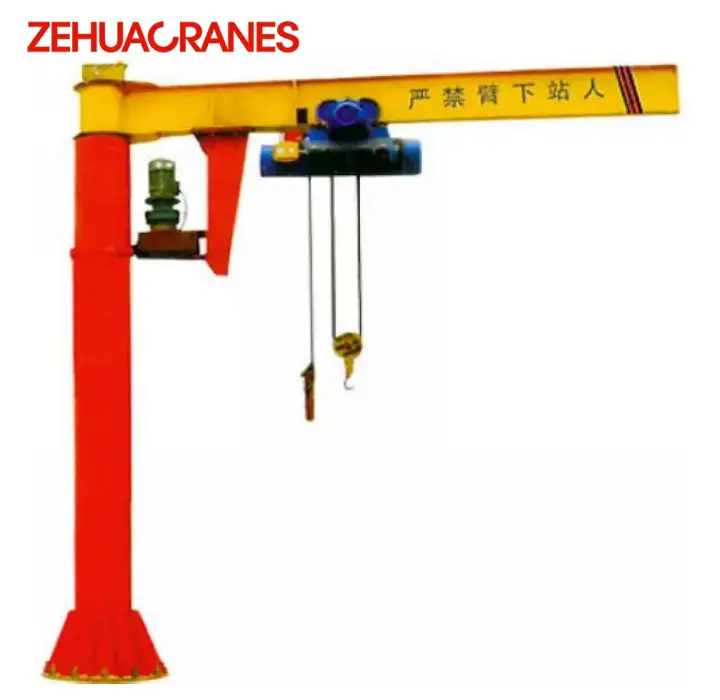 BZD Model Pillar Mounted Jib Crane with Electric Hoist 270 360 Degree Rotation 0.5T 5T Workshop Cantilever Crane — view 1