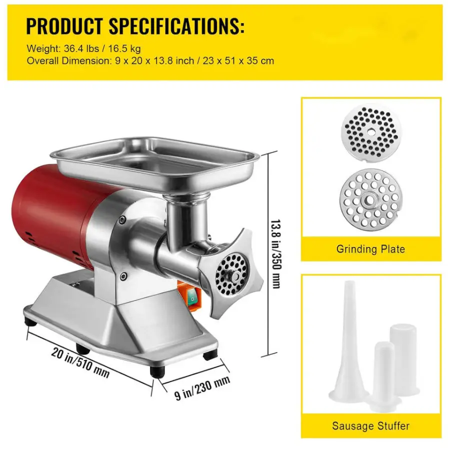 22L New Big Power Small Size Commercial Meat Grinder Machine 1100W 300KG/H Heavy Duty Meat Vegetable Mincer — view 3