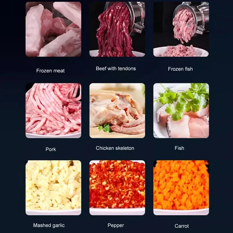 32 New Stainless Steel Meat Grinder Mixer High Production Low Noise Meat Mincer 340kg/h Capacity — image 4