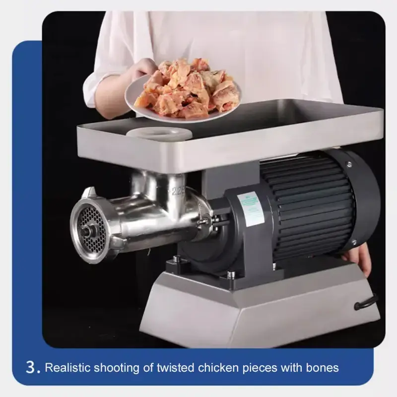 32 New Stainless Steel Meat Grinder Mixer High Production Low Noise Meat Mincer 340kg/h Capacity — image 6