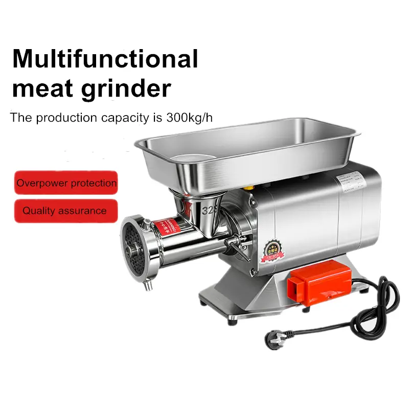 New Commercial Automatic Meat Grinder Heavy-Duty Stainless Steel Sausage Stuffer&Mincer 2200W High Power Motor Butcher Shops — image 2