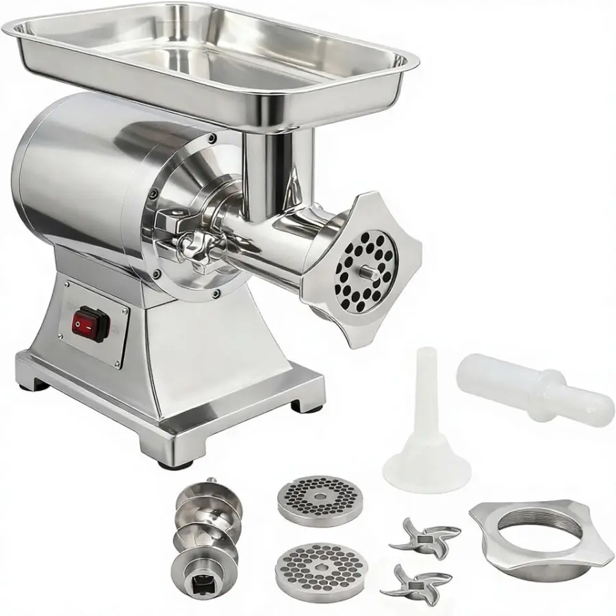Heavy Duty Commercial-Grade Meat Grinder 1.5 HP 1100W 330LB/h Stainless Steel Motor Meat Mincer 2 Blades Pusher Home Kit — view 1