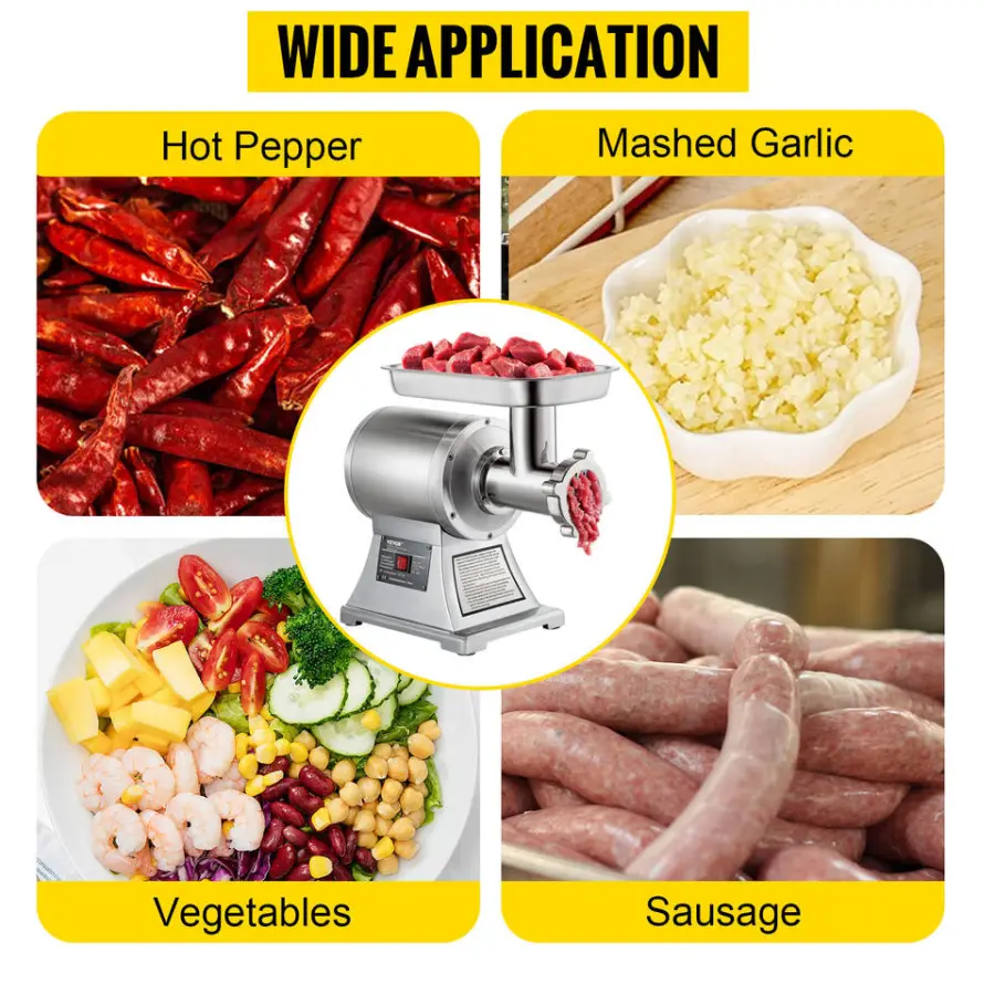 New 1100W Commercial AL-22 Model Meat Grinder & Mincer Electric 2-in-1 Sausage Stuffer with 300kg/h Capacity — image 4