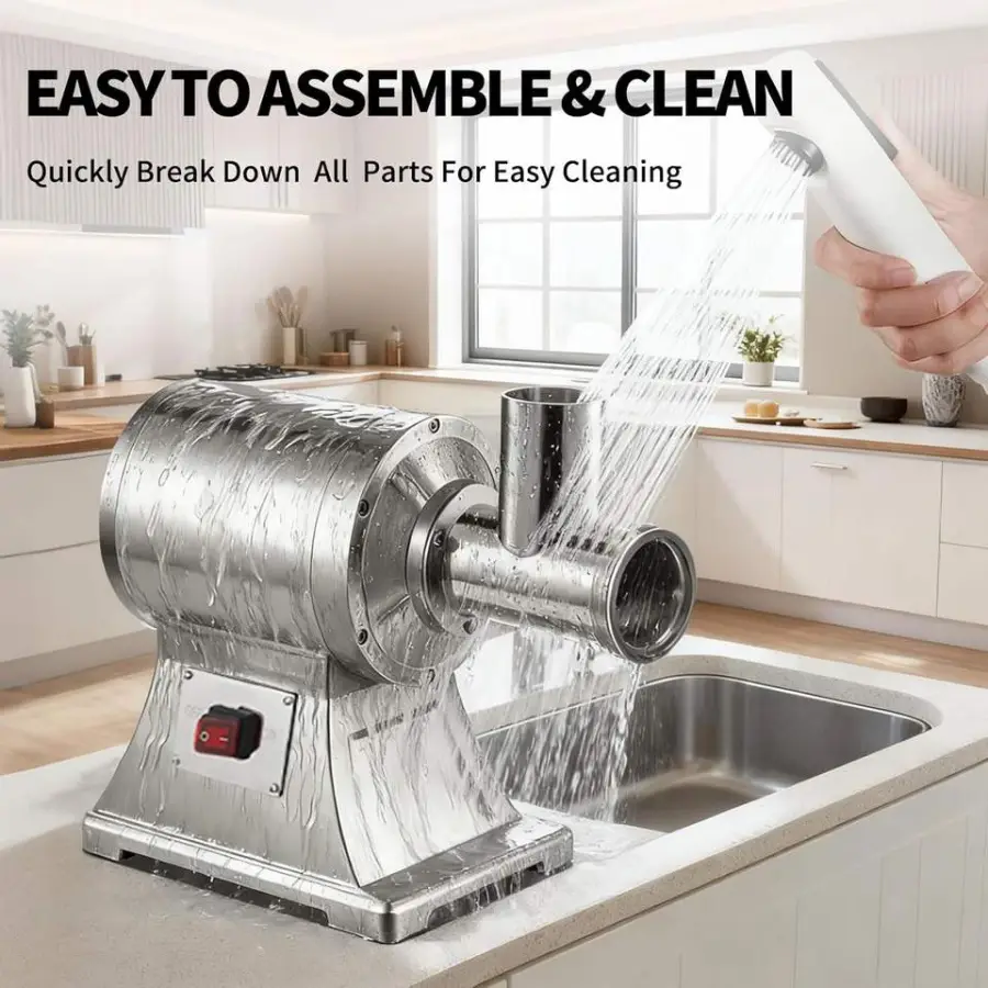 Heavy Duty Commercial-Grade Meat Grinder 1.5 HP 1100W 330LB/h Stainless Steel Motor Meat Mincer 2 Blades Pusher Home Kitchen — image 6