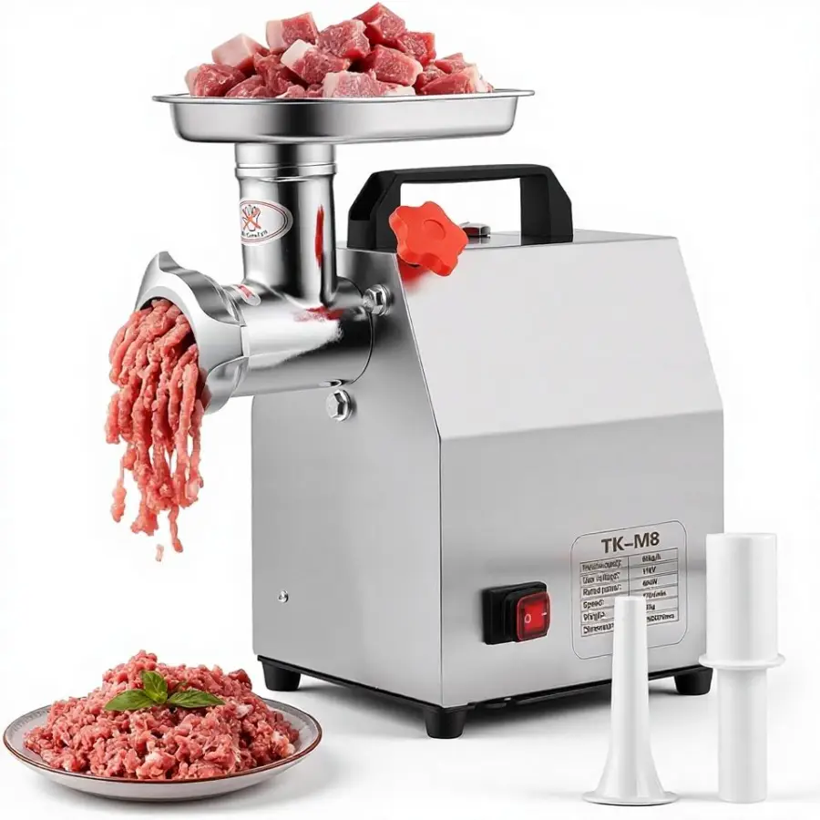Commercial Electric Meat Grinder 400W 265LBS/H Stainless Steel 2 Blades/Grinding Discs/Stuffing Tubes New 1 Year Warrant — view 1