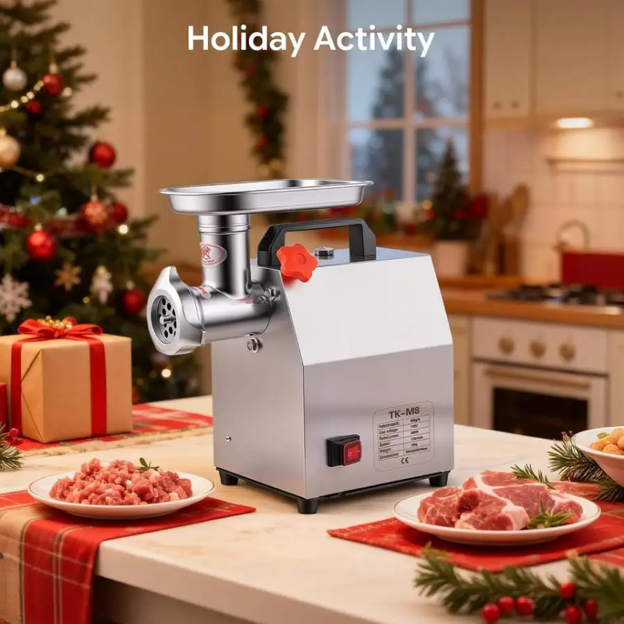 Commercial Electric Meat Grinder 400W 265LBS/H Stainless Steel 2 Blades/Grinding Discs/Stuffing Tubes New 1 Year Warranty Home — image 2