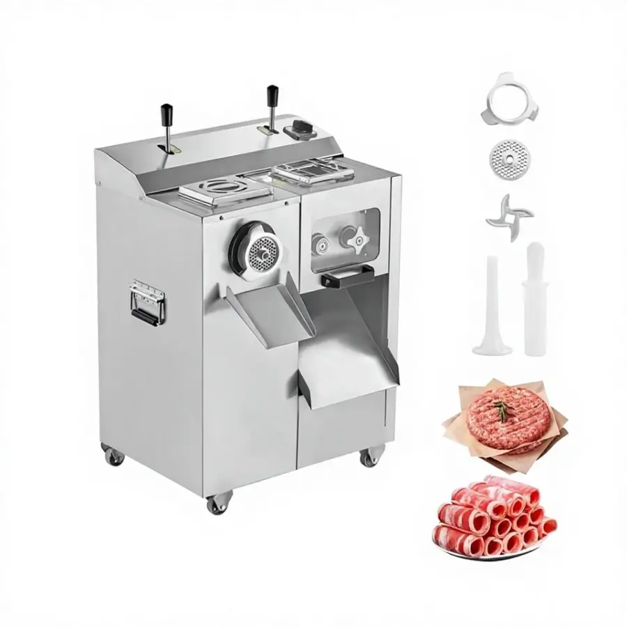 New 14 Lbs/Min Electric Motor Meat Grinder Mincer Slicer Sausage Stuffer with Blade & Grinding Plate for Slice/Shred/Dic — view 1
