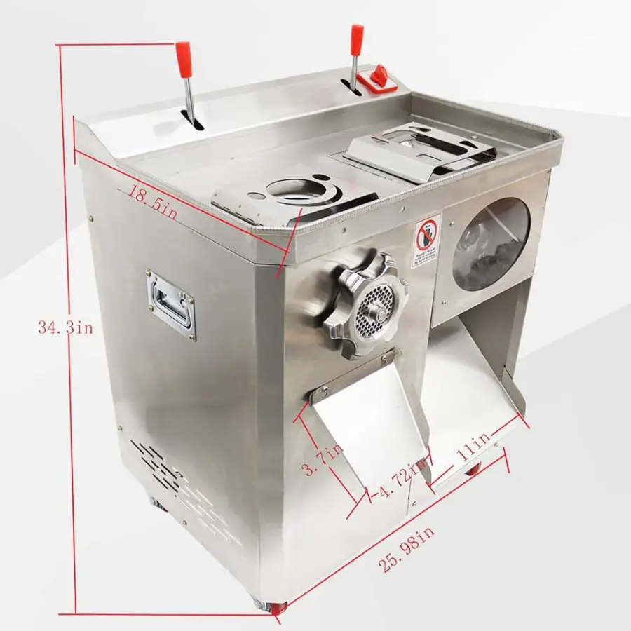 CHANG QING Automatic New Commercial Electric Meat Grinder Cutter 110V 4MM Blade 6MM/8MM Grinding Plate Restaurant Farm — image 3