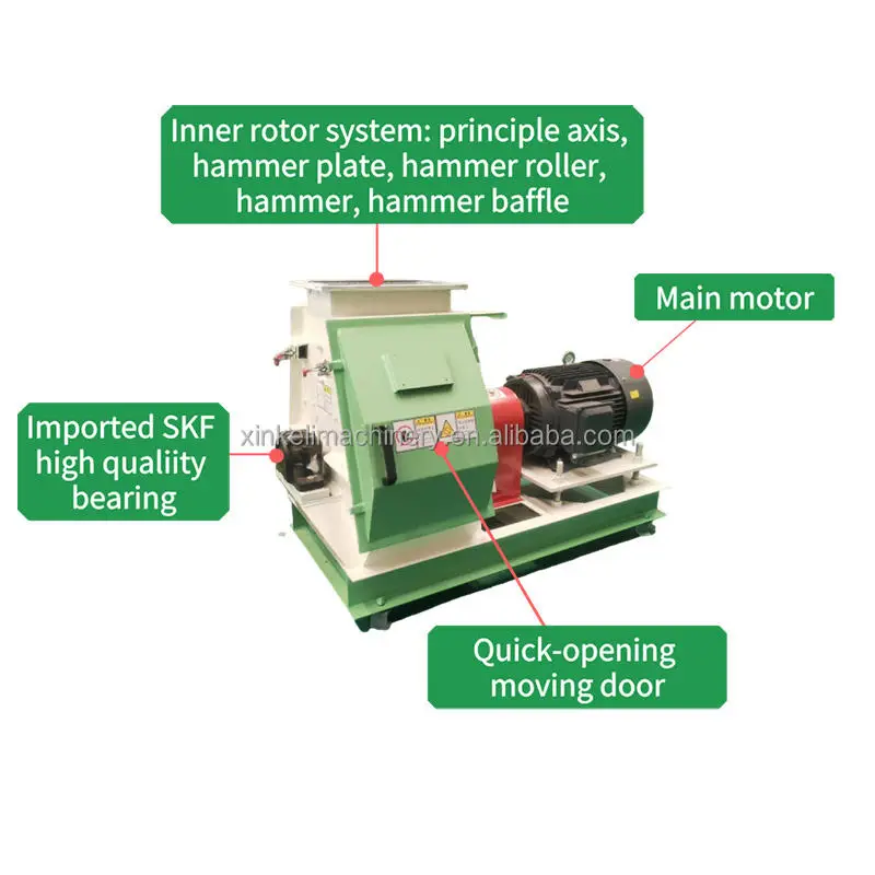 XINKELI Industrial Heavy-Duty Stainless Steel 304 Hammer Mill Feed Crusher New Maize Grinder 0.5-5t/h Capacity Easy 220V/380V — image 2
