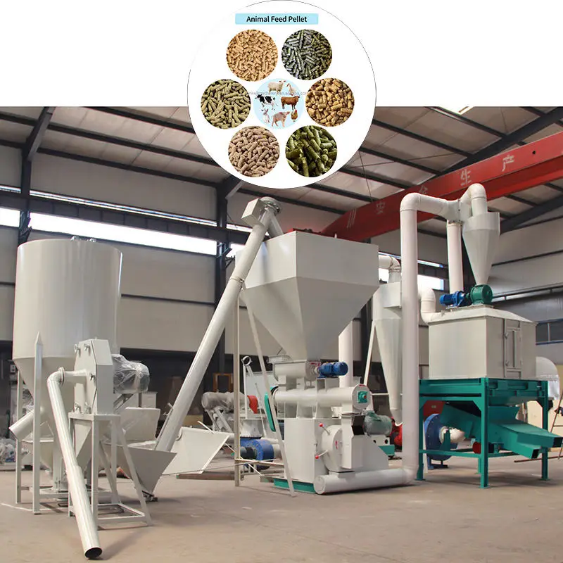 Automatic Control Animal Poultry Feed Pellet Making Machine Production Line for Central Asia Africa — view 1