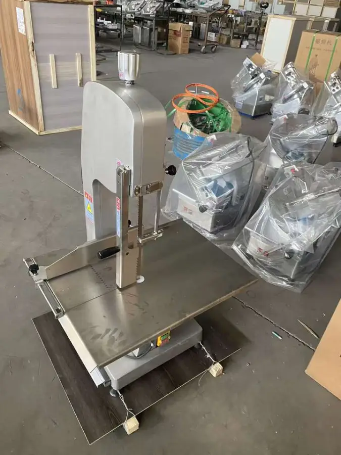 210mm Commercial Bone Saw Machine Aluminum Alloy Powder Coated Frozen Meat Beef Bone Lamb Chop Cutting Equipment — view 4