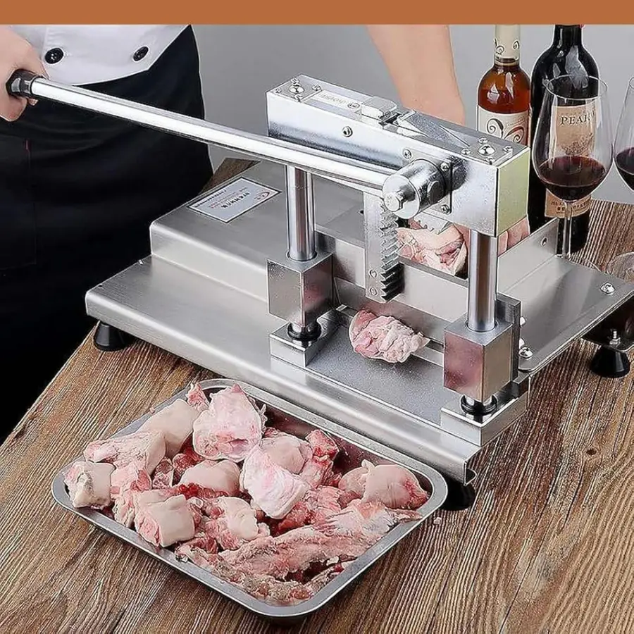New Manual Bone Meat Slicer 25 cm Stainless Steel Bone Cutter Machine Rib Fish Chicken Beef Home Commercial Use 1 Year Warranty — image 3