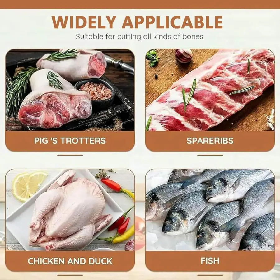 New Manual Bone Meat Slicer 25 cm Stainless Steel Bone Cutter Machine Rib Fish Chicken Beef Home Commercial Use 1 Year Warranty — image 5
