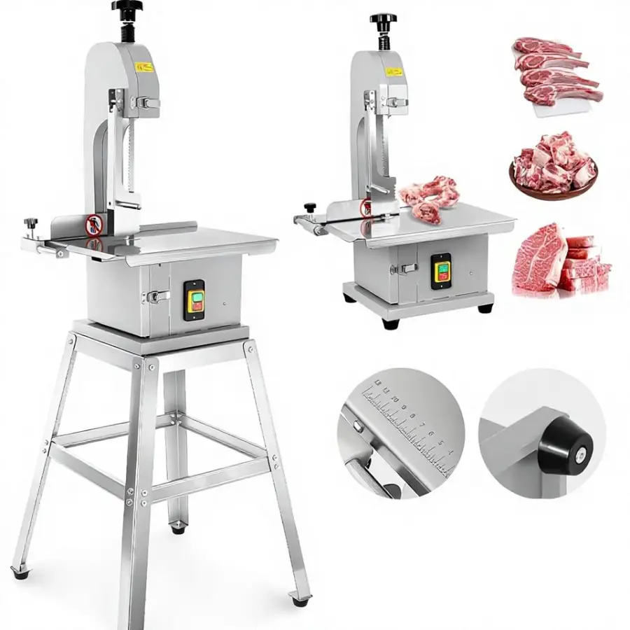 New 2500W Commercial Electric Meat Bandsaw 18.7x12" Stainless Steel Vertical Bone Saw 0.04-7.8" Cutting Thickness Restau — view 1