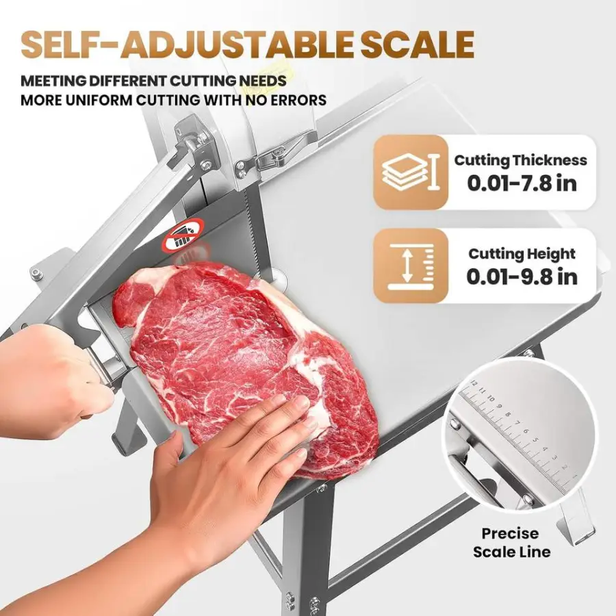 New 2500W Commercial Electric Meat Bandsaw 18.7x12" Stainless Steel Vertical Bone Saw 0.04-7.8" Cutting Thickness Restau — view 3