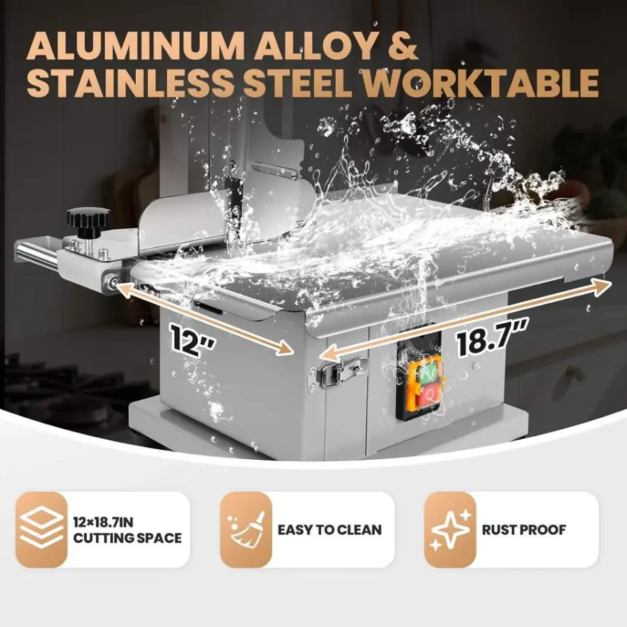New 2500W Commercial Electric Meat Bandsaw 18.7x12" Stainless Steel Vertical Bone Saw 0.04-7.8" Cutting Thickness Restau — view 4