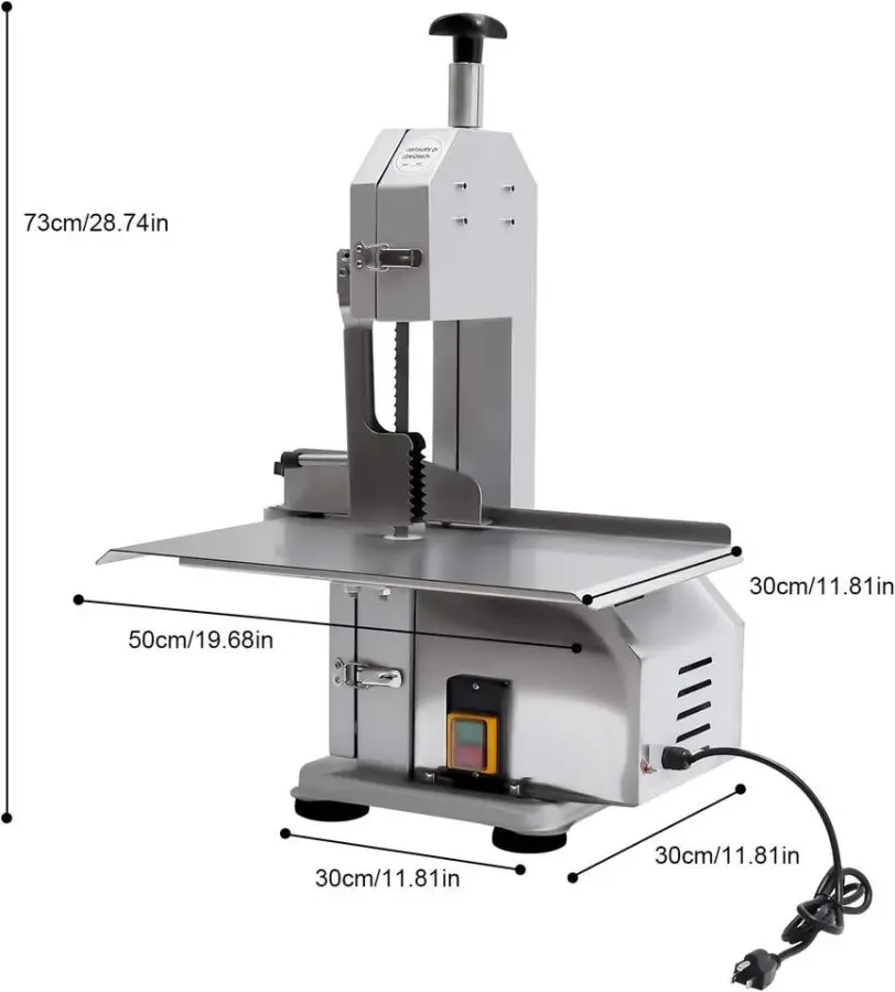 New 650W 110V Commercial Electric Bone Saw Frozen Meat Cutter & Band Saw Tabletop with Motor for Farm Use Chicken Fish Beef — image 2