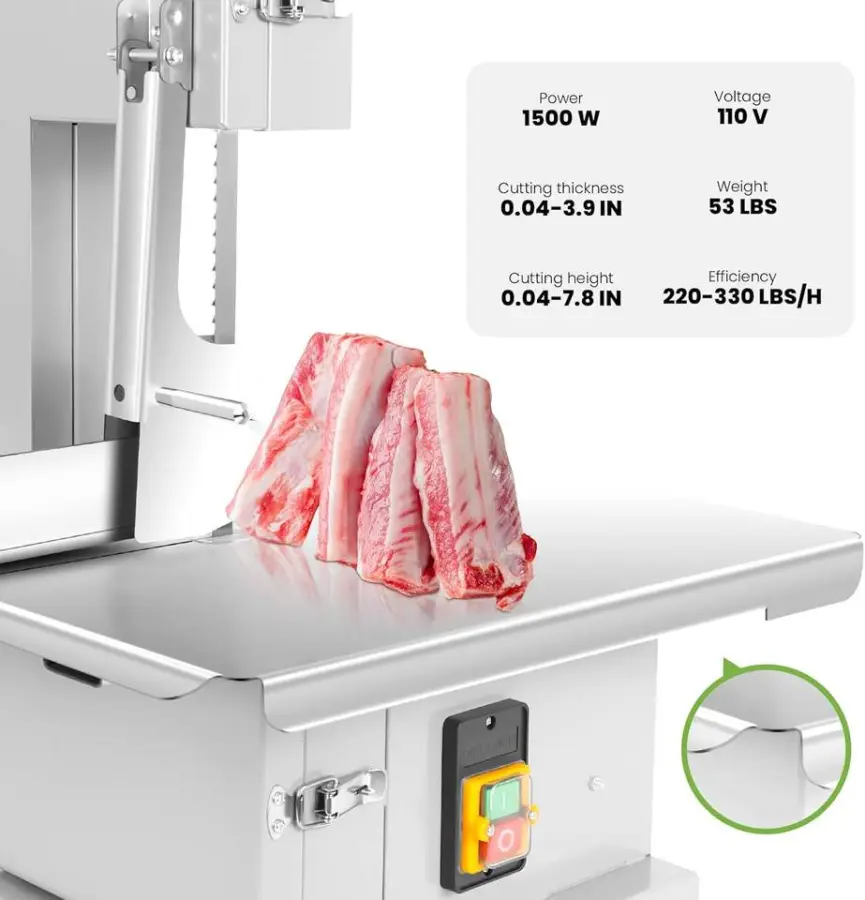 Commercial Electric Meat Saw 1500W Bone Saw Butchering Meat Cutter Machine 8 Blades 0.04-3.9" Cutting Restaurant Use — view 4