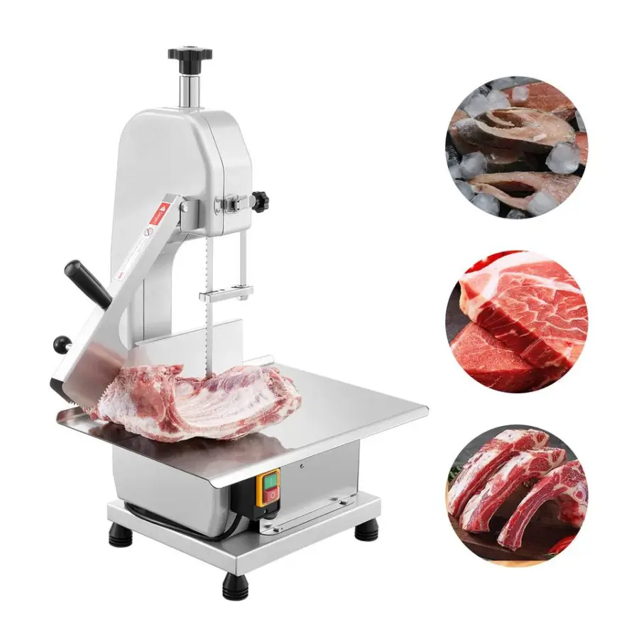 Commercial Electric Meat Bandsaw 650W/1800W Motor Countertop Bone Sawing Machine Slicing Frozen Meat Pork Stainless Steel Blade — image 4