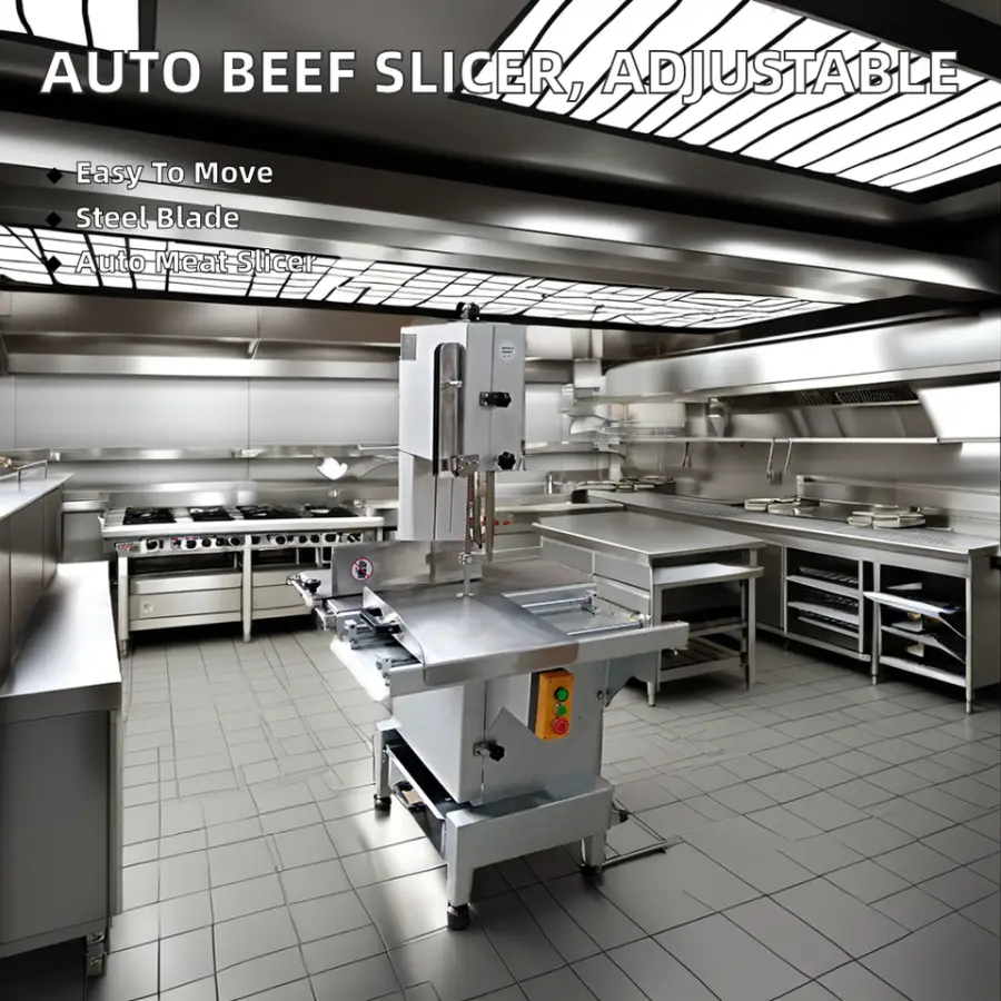 New Chang Qing Stainless Steel Electric Beef Frozen Meat Slicer Automatic Adjustable Thickness Portable for Restaurant U — view 2