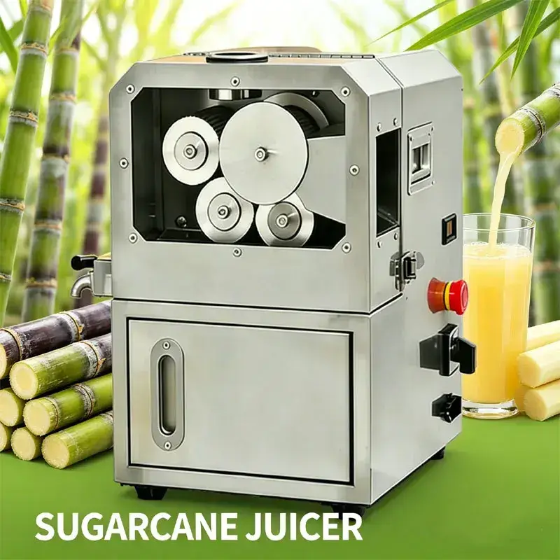 Portable 4 304SUS Rollers Sugarcane Juicer Machine With Battery Sugar Cane Squeezer Extrusion Machine for Low-Cost Startup — image 4