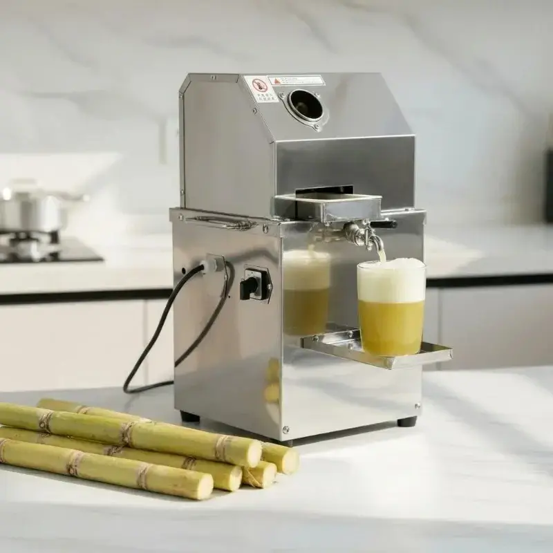 Commercial Booth Sugarcane Juicer Stainless Steel Electric Automatic Sugarcane Machine Vertical Press — view 2