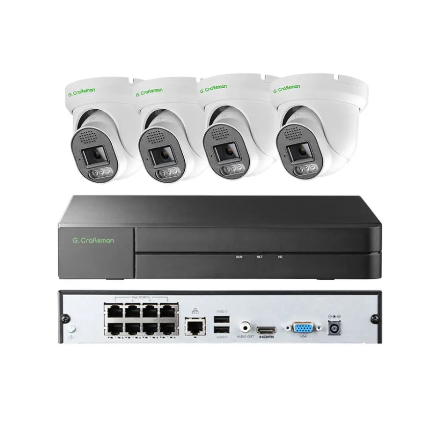 GAU-DFI-M8SS-K4 8MP Infrared POE Security Camera Indoor/Outdoor Night Vision SD Card Human Detection CCTV NVR IP Network — view 1