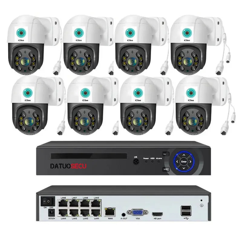 XMEye VMS 8MP 8CH POE PTZ CCTV Camera H.265 IP66 2k 4k Ai Smart Ip POE PTZ Security Camera System 4MP POE PTZ Cctv Camer — view 1