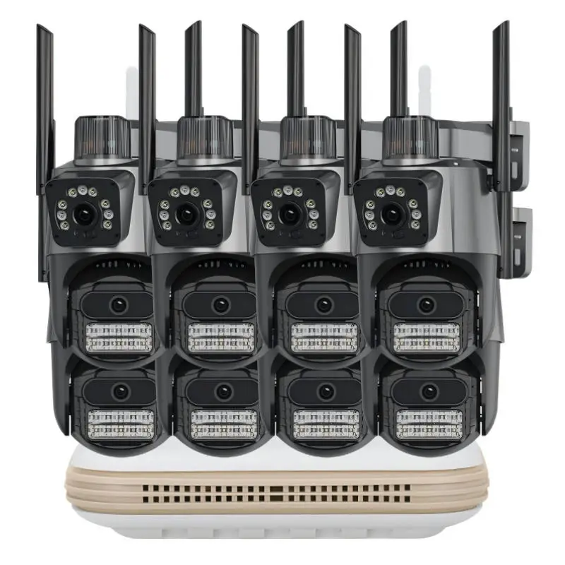 Icsee 8CH 6MP Wireless Security Camera System 8CH WiFi Outdoor PTZ Camera Nvr Kit 6MP WiFi NVR Dual Lens Camera System — view 1