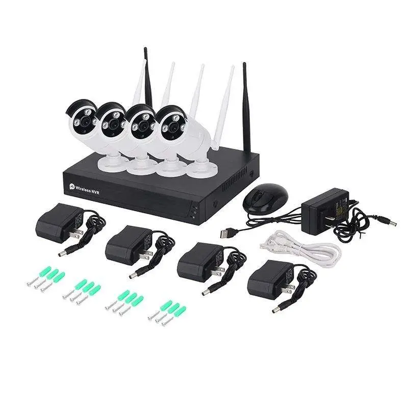 Tuya Smart 3MP 4CH OUtdoor Wifi NVR Camera Kit Night Vision 2MP HDD 4CH NVR Wireless Security Camera System WiFi NVR Kit — view 1